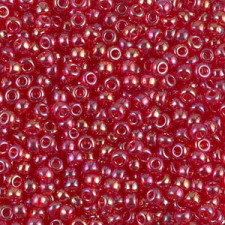 Miyuki rocailles Perlen 8/0 - Transparent dark red ab 8-254D